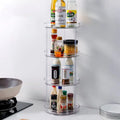 Dainty Rotating Seasoning Rack Spice Rack  Transparent Plastic Organizer Seasoning Rotating Storage Rack for Kitchen