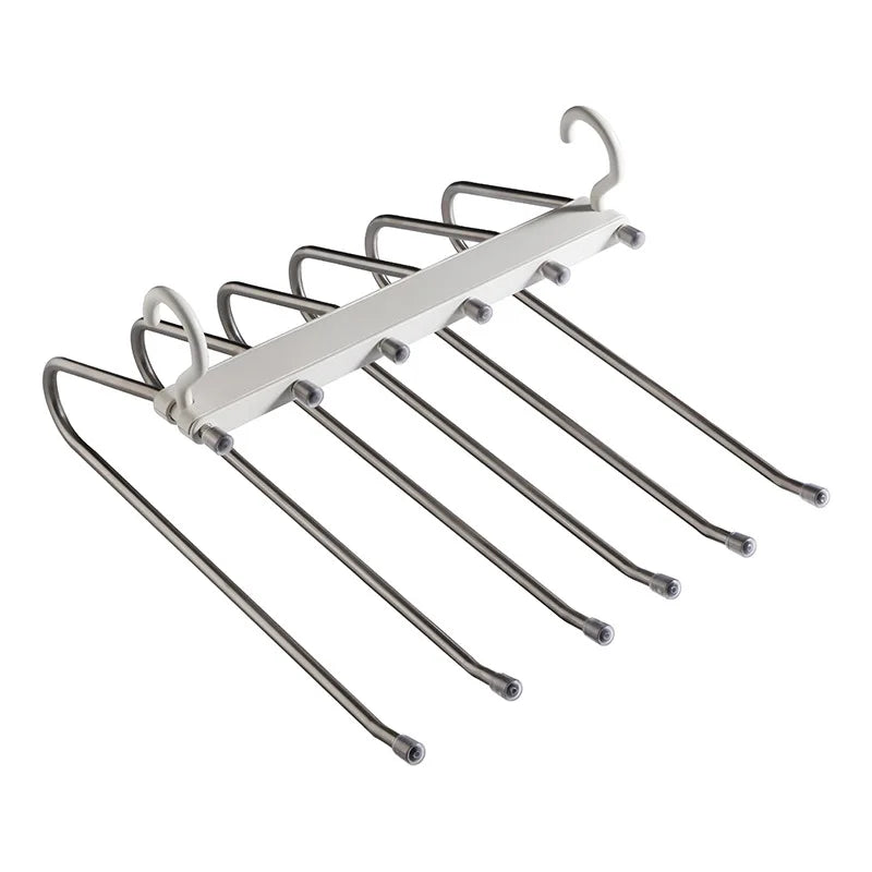 Magic Saving 6-Layer Pants Rack Non-Slip Clothes Organizer for Scarf Jeans Multi-Purpose Organizer for Wardrobe Cleaning