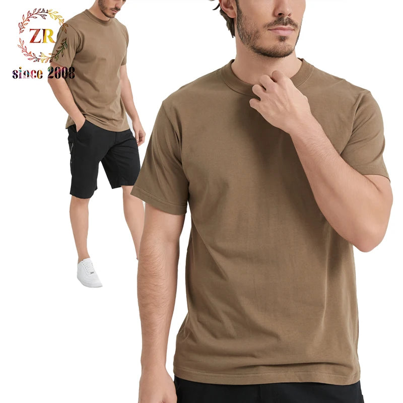 Custom Printed Logo High Quality 100% Cotton Short Sleeve Crew Neck T-shirt Oversized Heavyweight Tee Tshirts for Men
