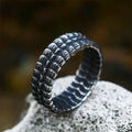 Simple Fashion Hoop Rings Stainless Steel Dragon Scale Spine Band Rings Men