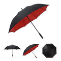Black and Red Auto Open Custom Logo Oversize Golf Umbrella Double Layer Outdoor Promotional Wholesale Golf Umbrella Windproof