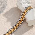 Gold Plated Stainless Steel Watchband Chain Bracelet for Mens Women Party Wedding Accessories Gift Idea Jewelry Making Supplies
