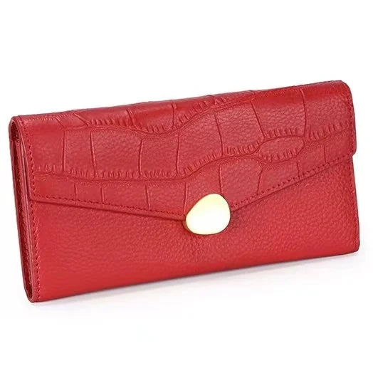 Westal Womens Long crocodile Wallet Carteras Para Mujer Genuine Leather Cell Phone Bag Clutch Purse Money Clips Wallet Women