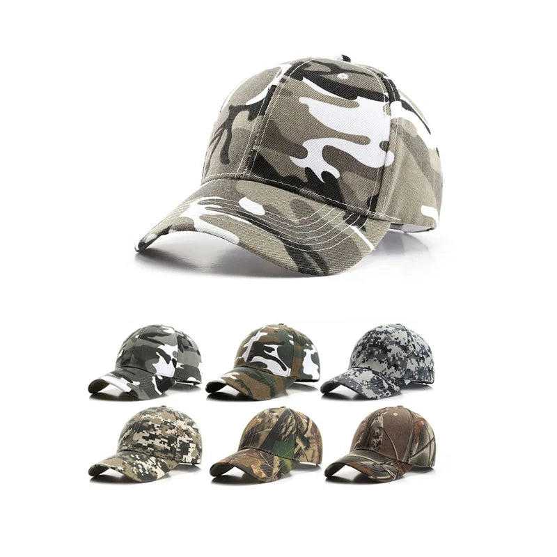 Wholesale Outdoor Sports Camo Structured Professional Custom Logo Baseball Caps