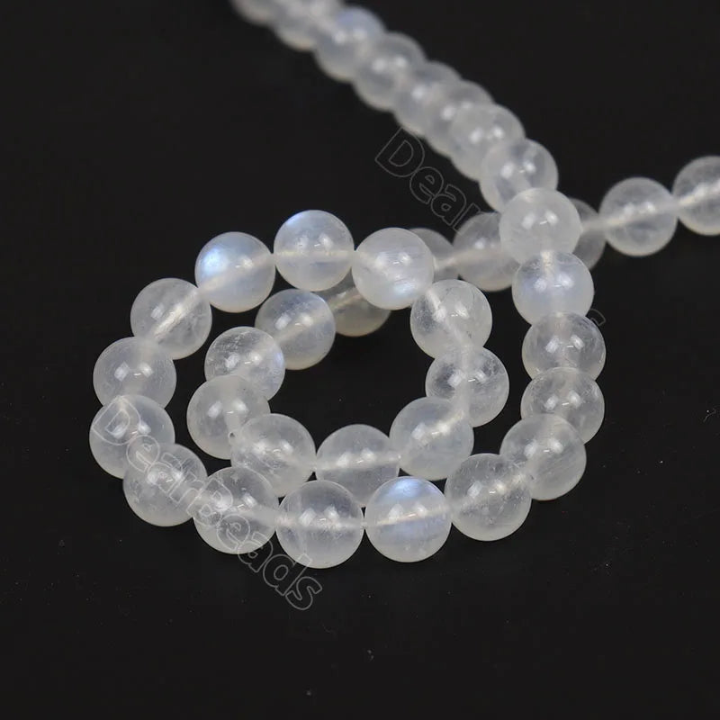 AAAAA Semi Precious Natural Blue Flash Rainbow Moonstone Beads for Jewelry Making  6mm  8mm 38cm Strand
