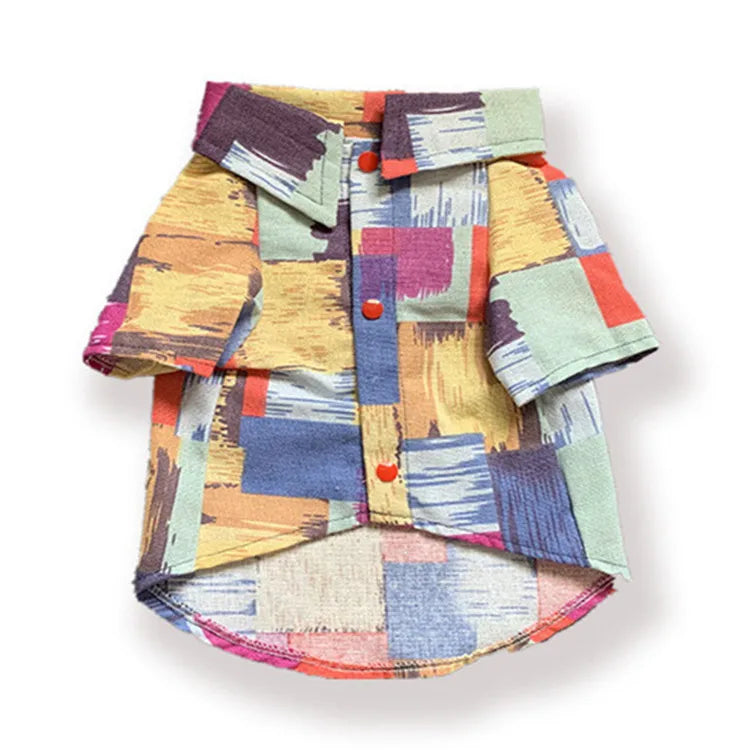 Fashion Skin-friendly Short Pet Dog Hawaiian Summer Shirt for Dogs