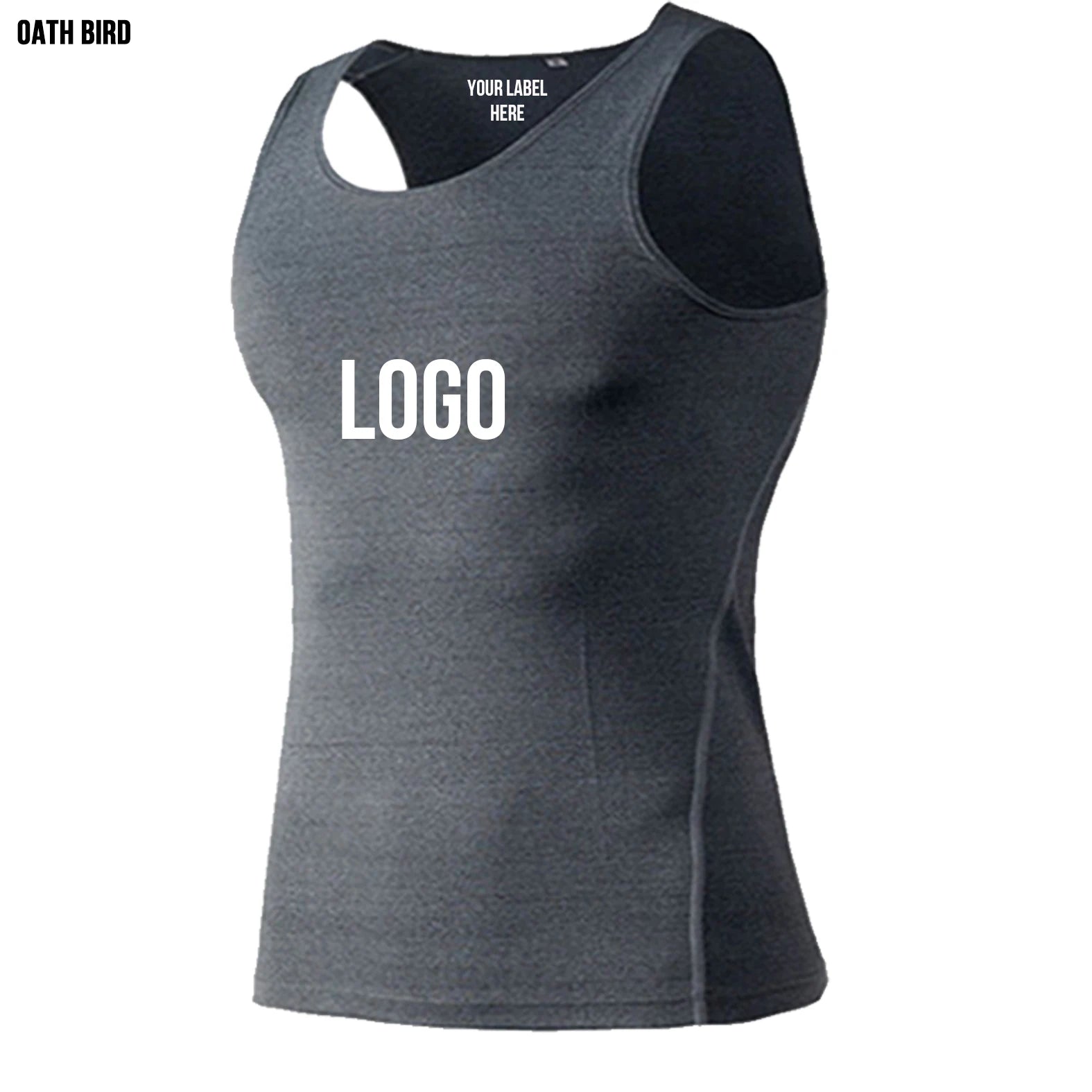 Custom Logo Muscle Shirts for Men Sleeveless Shirts Base Layer Workout Shirt Fitness Sports Singlet Mens Compression Tank Tops