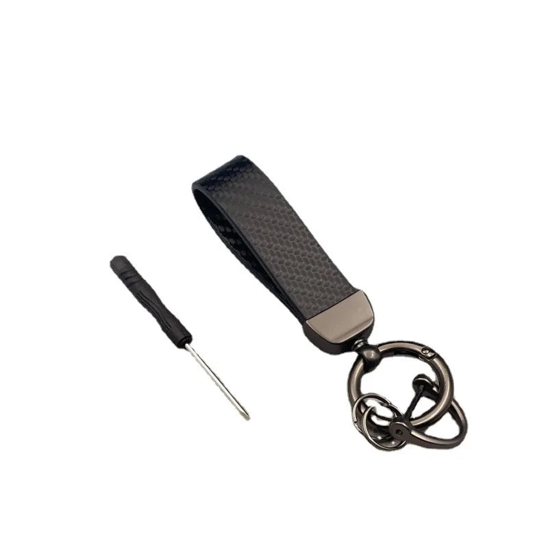 Custom Logo Carbon Fiber  Silver Gold Gun Metal Key Ring High Quality Key Chain