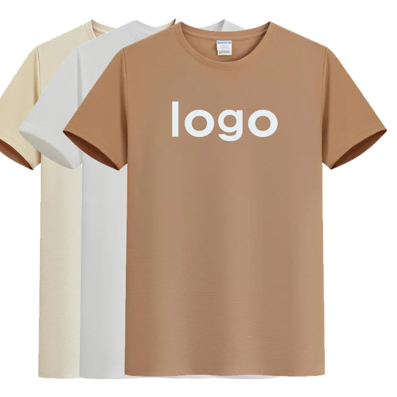 Custom logo Casual Solid Color Round Neck Men's Short Sleeve T-Shirts Screen Printing t Shirts Men's T-shirts