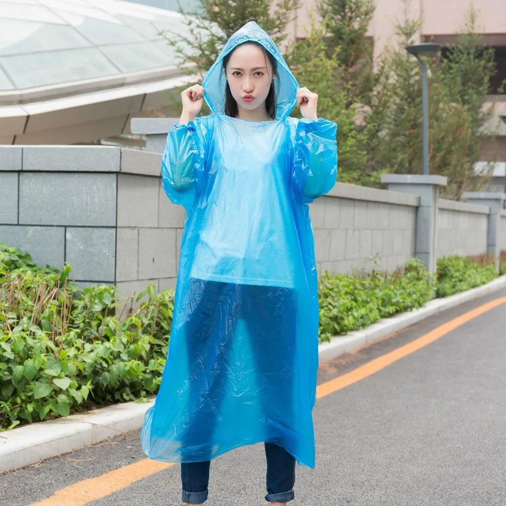 Disposable Adult Emergency Waterproof Plastic Rain Coat Motorcycle Rainwear Long Style Hiking Camping for Rain Jacket
