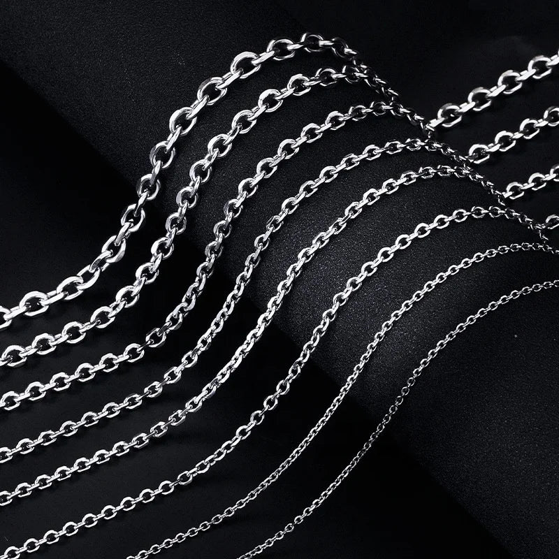 Cheap Price Wholesale Silver Medical Surgical Thin Cable Chains Schmuck Roll Cadena Stainless Steel Necklace Cross Chain Jewelry