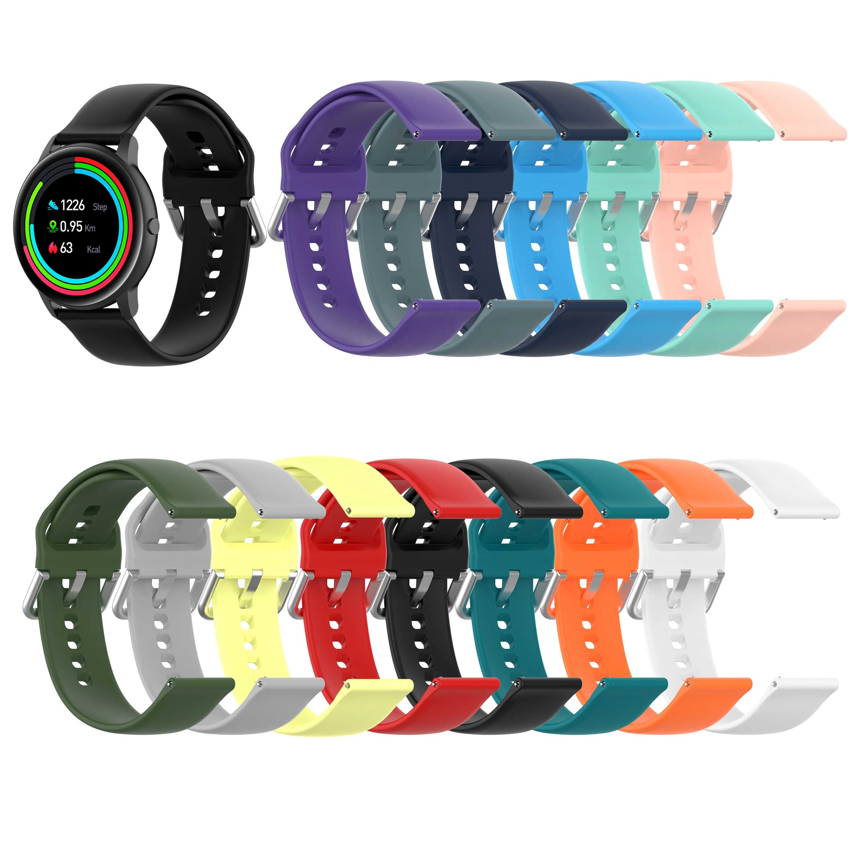 Luxury Smartwatch for Xiaomi Haylou Solar LS05 and One Plus Watch Band with Stainless Steel Buckle Silicone Strap