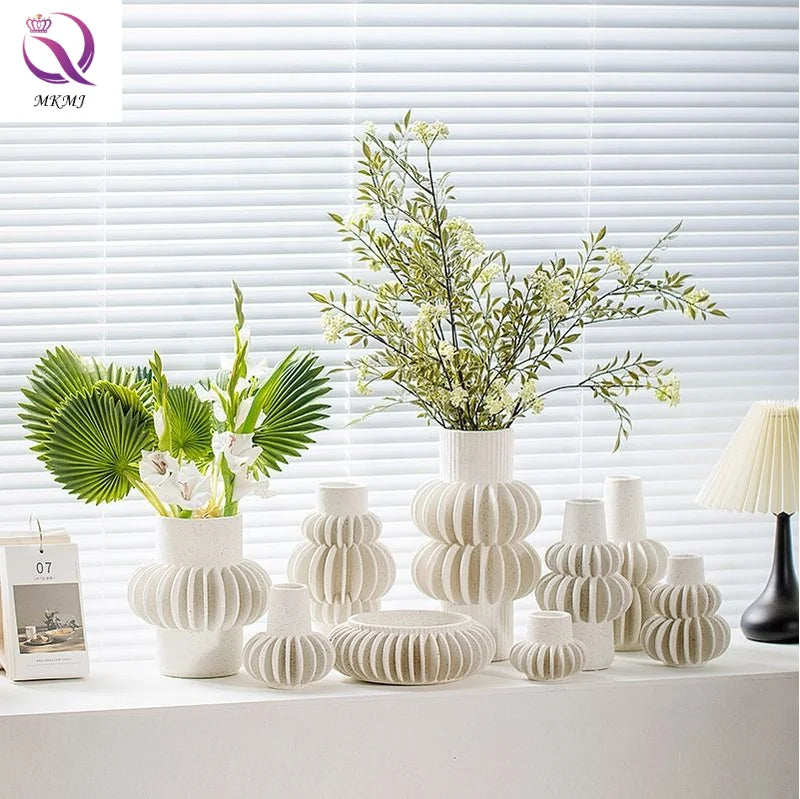 Nordic Simple String-shaped Special Ceramic Vase Creative Flower Vase Living Room Desktop Home Decoration Vase