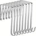 8pcs Heavy Duty Metal Over Door Hooks Single Tier for Hanging Clothes Towels Bathroom Wall Storage Versatile Use Kitchen Tools