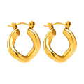 Sample Classic Vintage Design 18k Pvd Gold Stainless Steel Irregular Twisted Hoop Earrings Jewelry Gift EH-474
