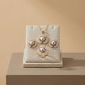 New Silver Plated Tarnish Free Luxury High-grade Vintage Flower Natural Freshwater Pearl Necklace Earrings Jewelry
