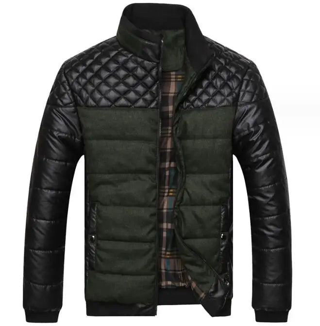 Men Winter Cotton Parka Coat Big Size Overcoat Zipper Streetwear Casual Thick Warm Patchwork Jackets