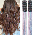 Hot Sale 20 Inch 12 Pcs Colorful Glitter Clip in Hair Extensions TinselParty Hair Accessories Strands Kit for Women Girls Kids