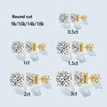 Starsgem 0.5ct 1ct 1.5ct 2ct 3ct Round Moissanite 14K Gold Push Back Screw Back Moissanite Luxury Earrings for Women MegaBDM