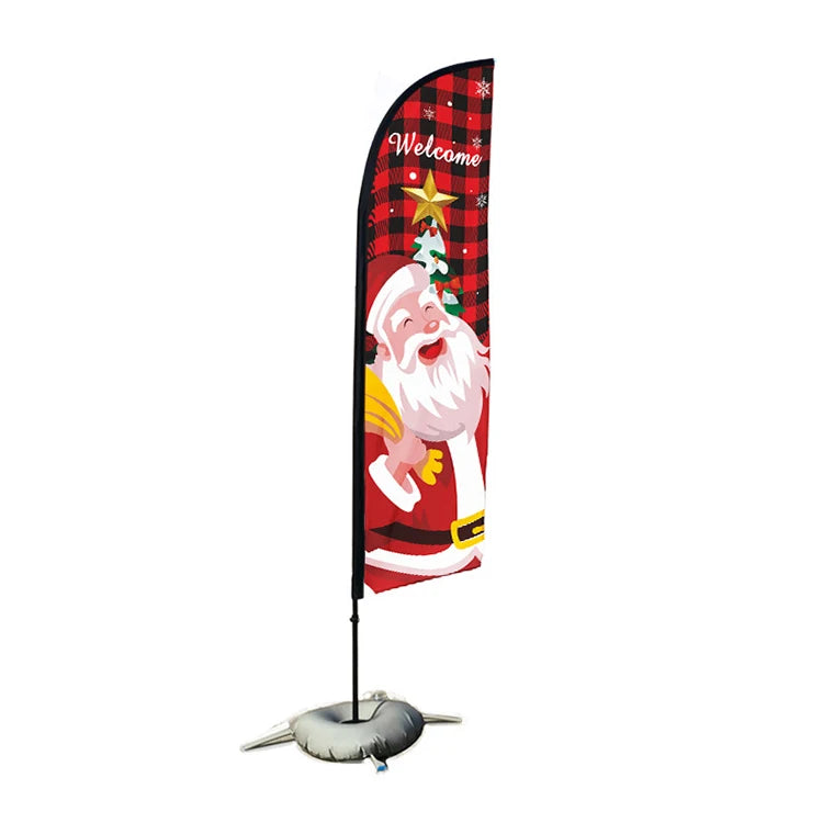 Custom Feather Flagpole Kit 3.2M Advertising Beach Flags Knife-Shaped Banners Outdoor Custom Printed Feather Flag