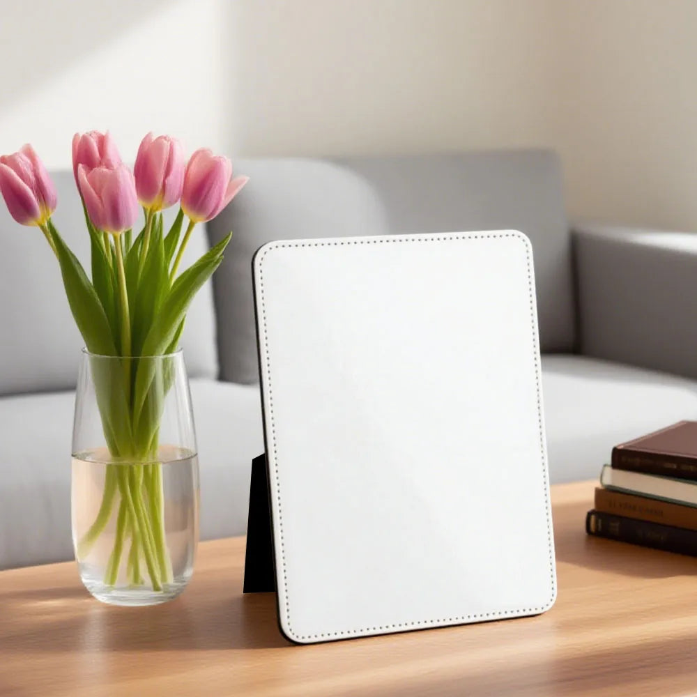 Blank Sublimation PU Leather Photo Frame Heat Transfer Photo Frame - Desktop Decor & Customizable Tabletop Picture Frame