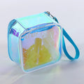 Custom Promotional Travel Makeup Pouch Waterproof Frosted Printed Square Transparent Cosmetic Bag Clear PVC Laser Cosmetic Bag