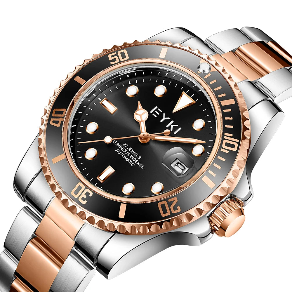 Mechanical Watches 40mm Stainless Steel Back Sapphire Date Men Automatic Luxury Watch Hombres Reloj