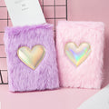 Promotion Custom A5 & A6 Plush Notebook for Girls Hardcover with Lined Paper and Printed Heart Shape Design Fur Notebook MegaBDM