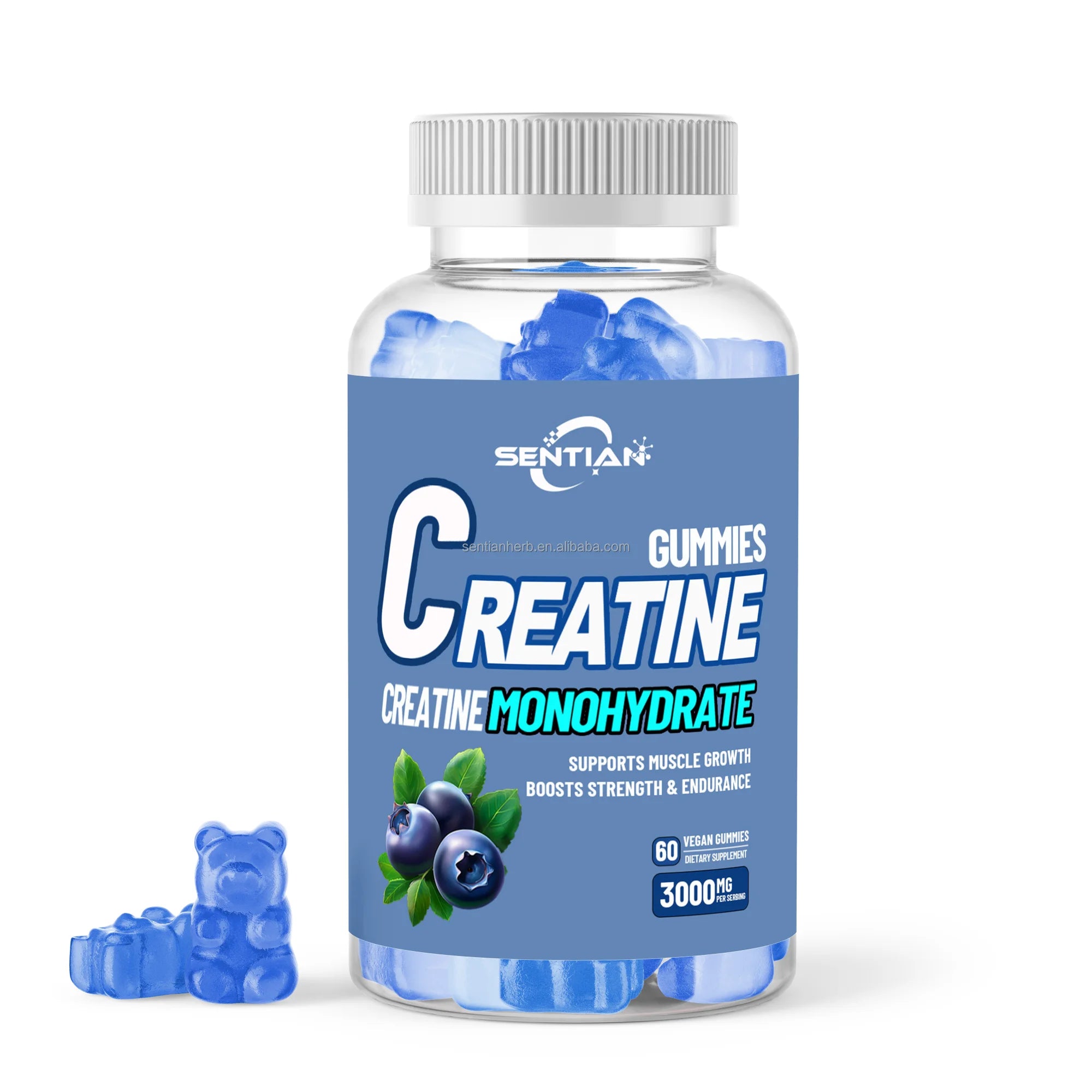 OEM Private Label Creatine Gummies Blueberry Flavor Creatine Monohydrate Gummy