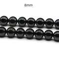 Diy Natural Stone Beads Black agate 8mm Round Gemstone Loose Beads for Jewelry Making