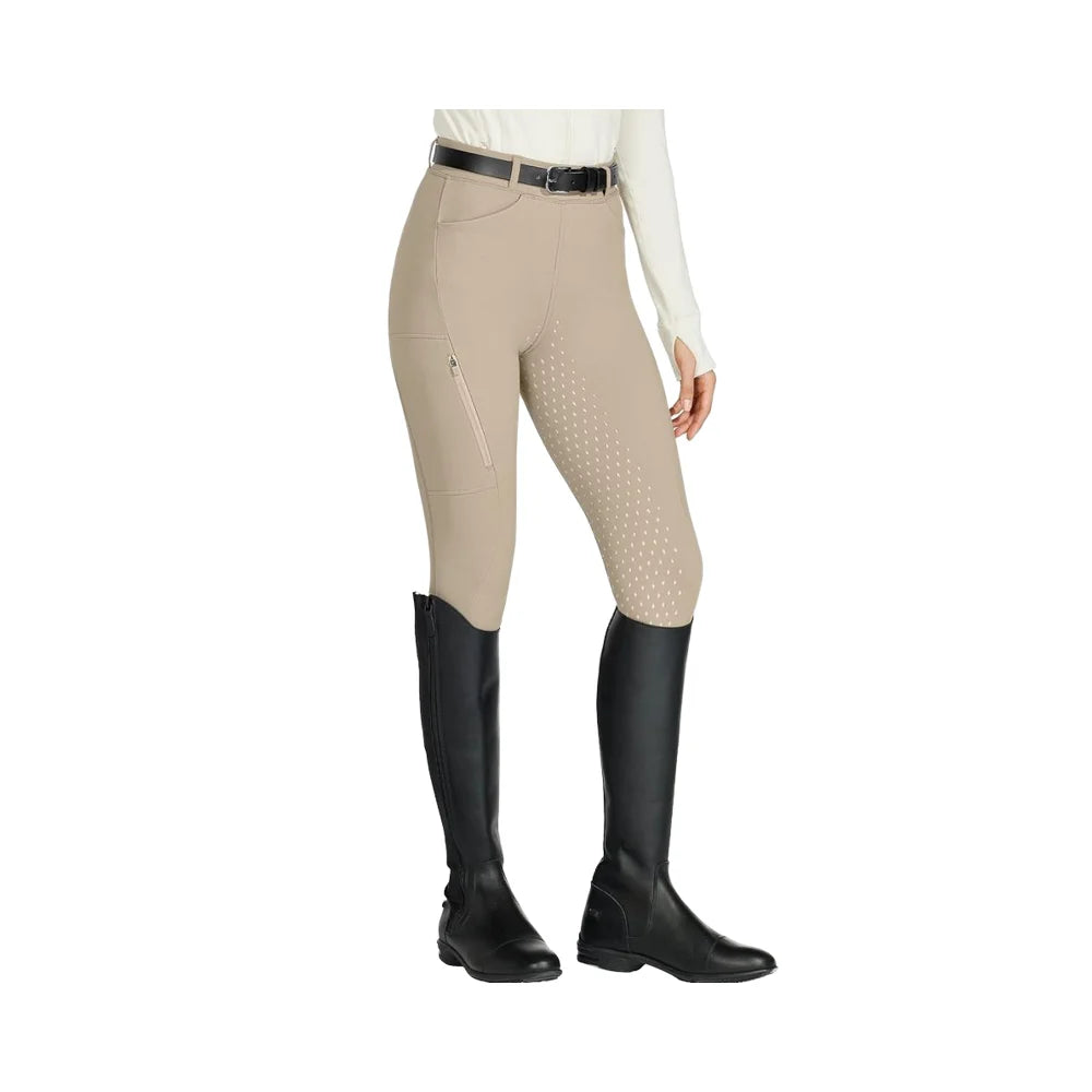 Women's Horse Riding Pants with Full Seat Silicone Equestrian Breeches for Horseback Schooling Zipper Pockets