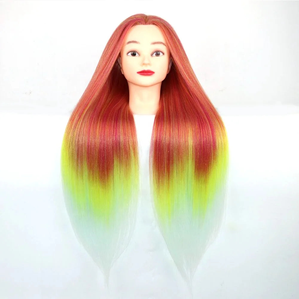 Female Wig Black Cosmetology Maniquines Mannequin Head Hairdresser Training Doll Head Synthetic Hair Manikin Head