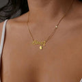 Stylish Stainless Steel Zodiac Sign Diamond Necklace Gold Plating Unique 12 Constellations Pendant for Women/Men Beads Chain