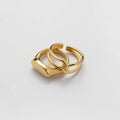 Fashion Simple Waterproof Knot Cross-wound Open Ring Tarnish Free 18k Gold Plated Stainless Steel Flat Rings for Women YF4087