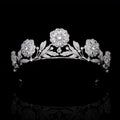 Royal Princess Kate Crown Rose Flower Tiaras Banquet Bridal Hair Accessories Jewelry With AAA Zircon Diamond