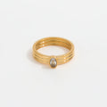 Non Tarnish & Waterproof Eye Oval Shape Layered Rings for Women Stainless Steel Gold Jewelry