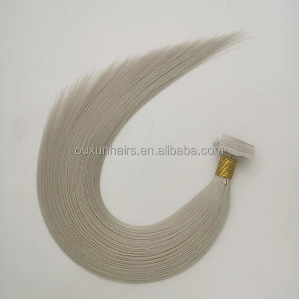 Moresoo Invisible Seamless Injected Tape-In Hair Extensions Virgin Chinese Cuticle Human Hair Dyed Bleaching Machine Double Weft