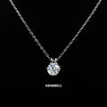 Temperament Simple New Classic Six Claws 1CT Moissanite Pendant S925 Sterling Silver Necklace for Women Wedding Gift