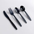 Kitchen Dine Black Heavy Weight Wrapped Disposable Cutlery Pack With Napkin and Salt/Pepper Packets Heavy Duty Cutlery Set