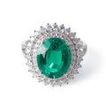 Messi Jewelry European and American White Gold Jewelry Women Man 4CT Egg Emerald Custom Engagement and Wedding Ring MegaBDM