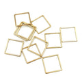 Fashion Originality PVD Gold Stainless Steel Geometric Square Hollow Metal Pendant for DIY Jewelry Accessories