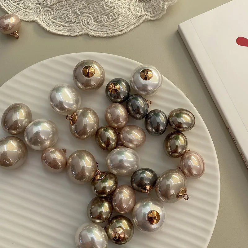 15mm 20mm Shiny Charm Pendants  Jewelry Decoration Plastic Imitation Pearl Pendant for Jewelry Making
