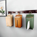 New Design Portable Wall Mounted Napkin Holder Foldable Hanging Pu Leather Tissue Box