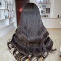Read to Ship Top Natural Color Wig Full Lace Frontal  Wig Handmade Weft Different Color European Human Hair for Hair Wig