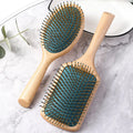 Customized Eco-friendly Air Paddle Massage Scalp Natural Beech Wooden Comb Massage Paddle Detangling Hair Brush