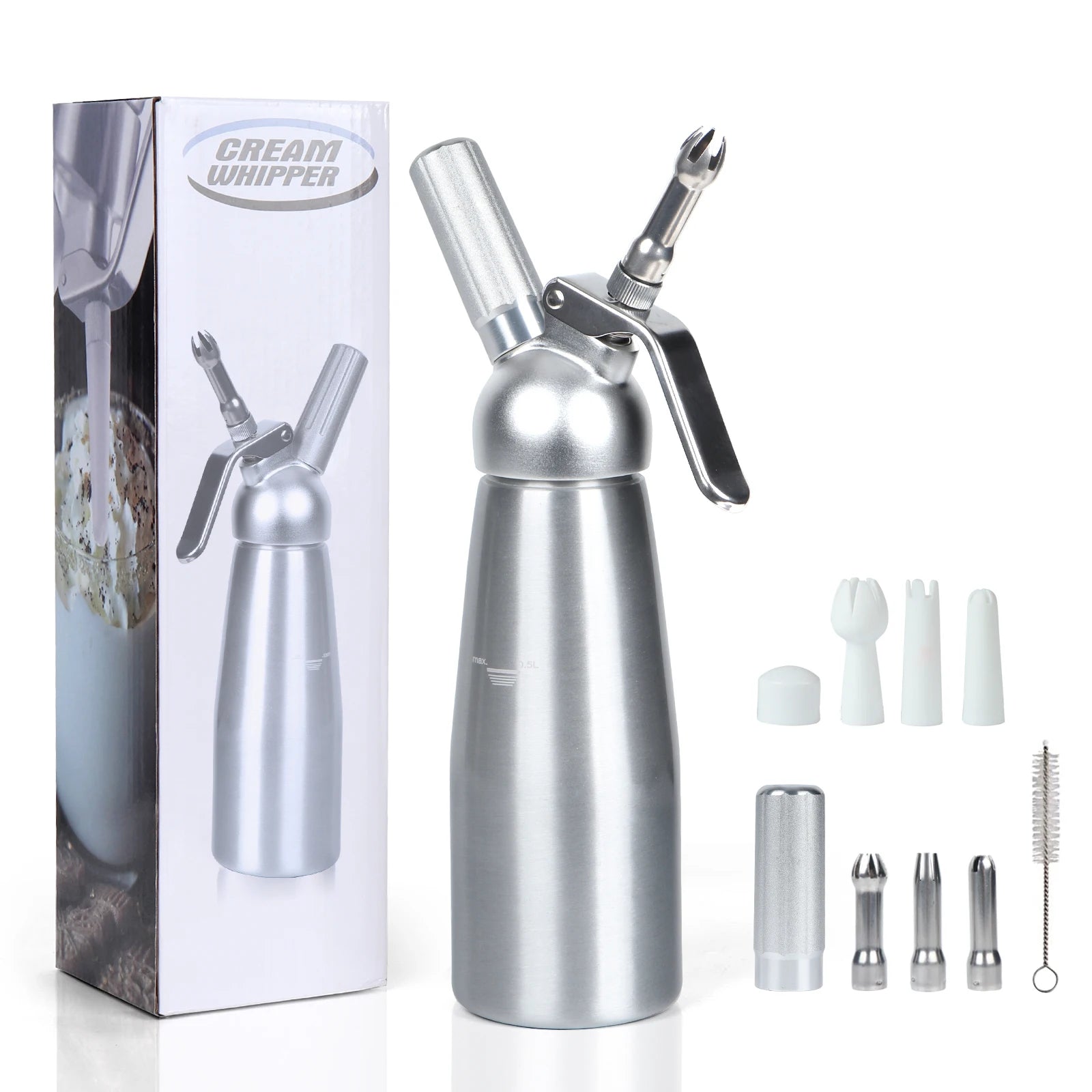 103-0011 Cream Whipper Custom Kitchen Dessert Tool Chargers Wholesale Aluminum Whipped Ice Cream Topping Dispenser