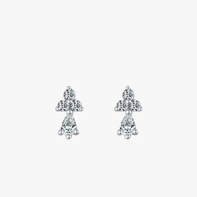 Ailmay Minimalist Geometric Stud Earrings 100% 925 Sterling Silver Dazzling CZ Fine Earrings for Women Statement Jewelry Gift