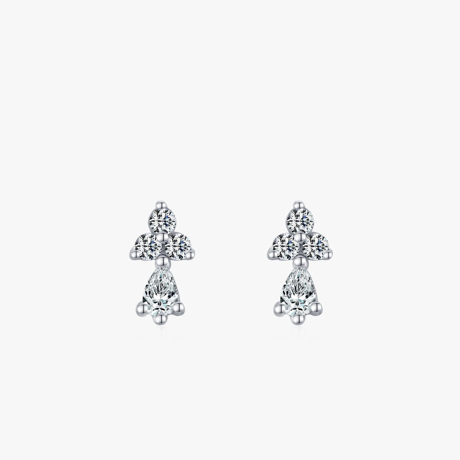 Ailmay Minimalist Geometric Stud Earrings 100% 925 Sterling Silver Dazzling CZ Fine Earrings for Women Statement Jewelry Gift