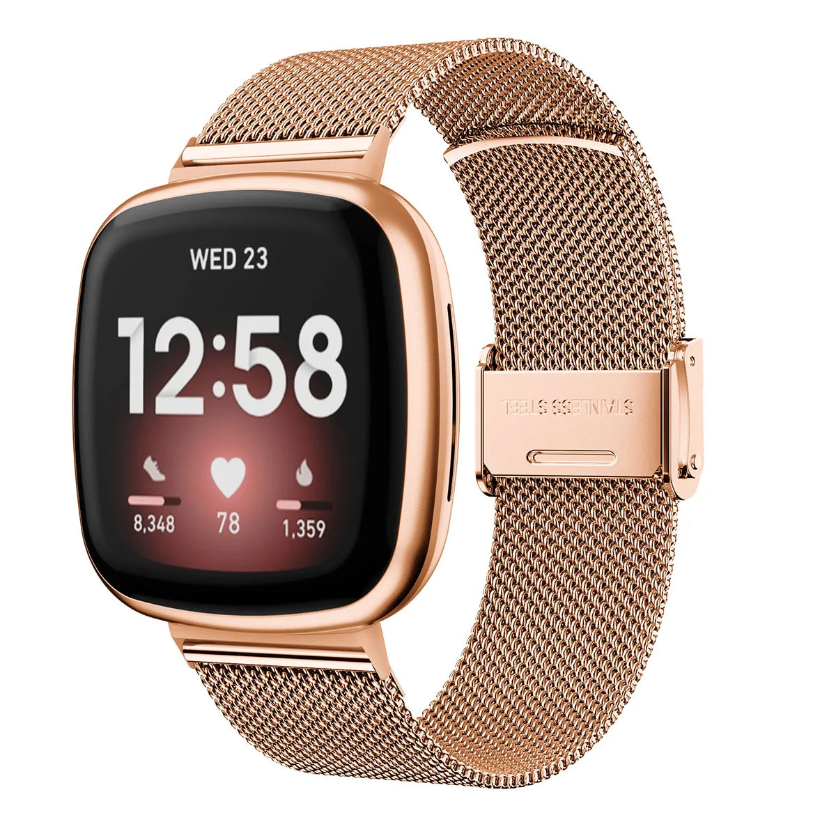 LAIHE Luxury Metal Mesh Stainless Steel Smart Watch Band 20mm 22mm New Arrival Adjustable for Versa3/ Sense