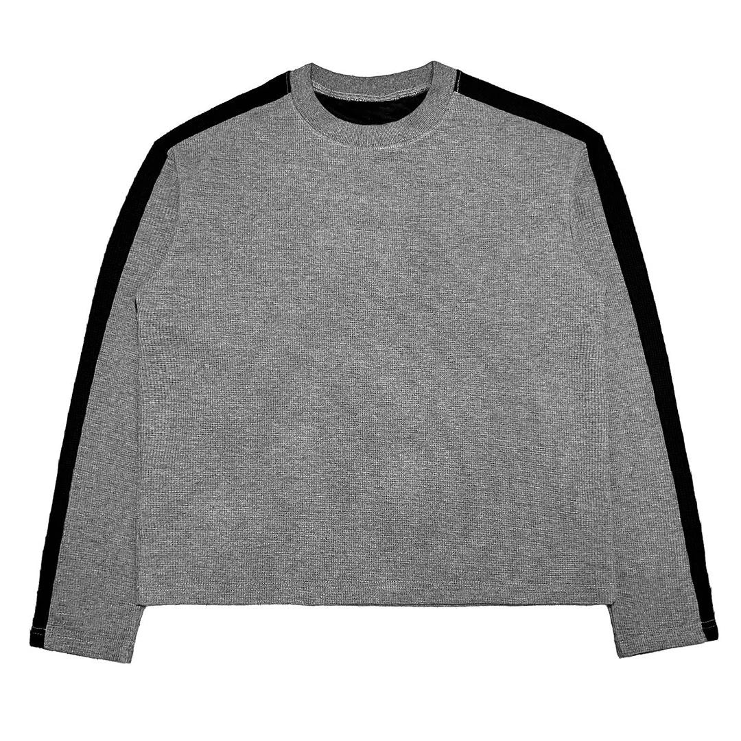 Custom Logo Screen Printing DTG Embroidery 100% Cotton Waffle Fabric Long Sleeve Thermal Shirt for Men